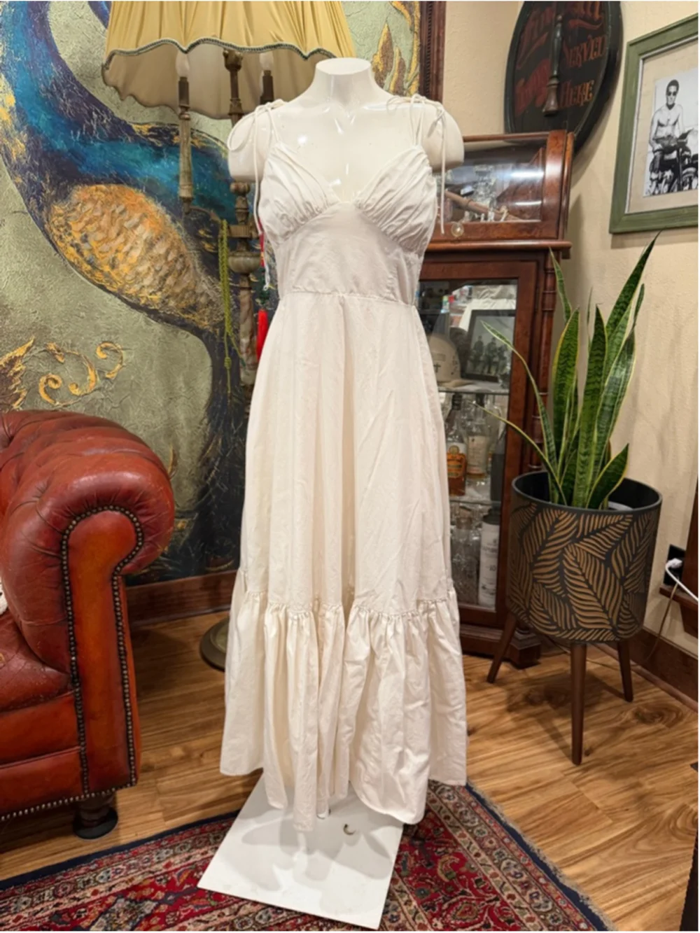Abercrombie & Fitch White Cottagecore Maxi Dress - Size S